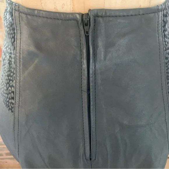 Winlit Womens Black Leather High Waisted Vintage Skirt Deadstock Size 9/10 - Picture 8 of 12